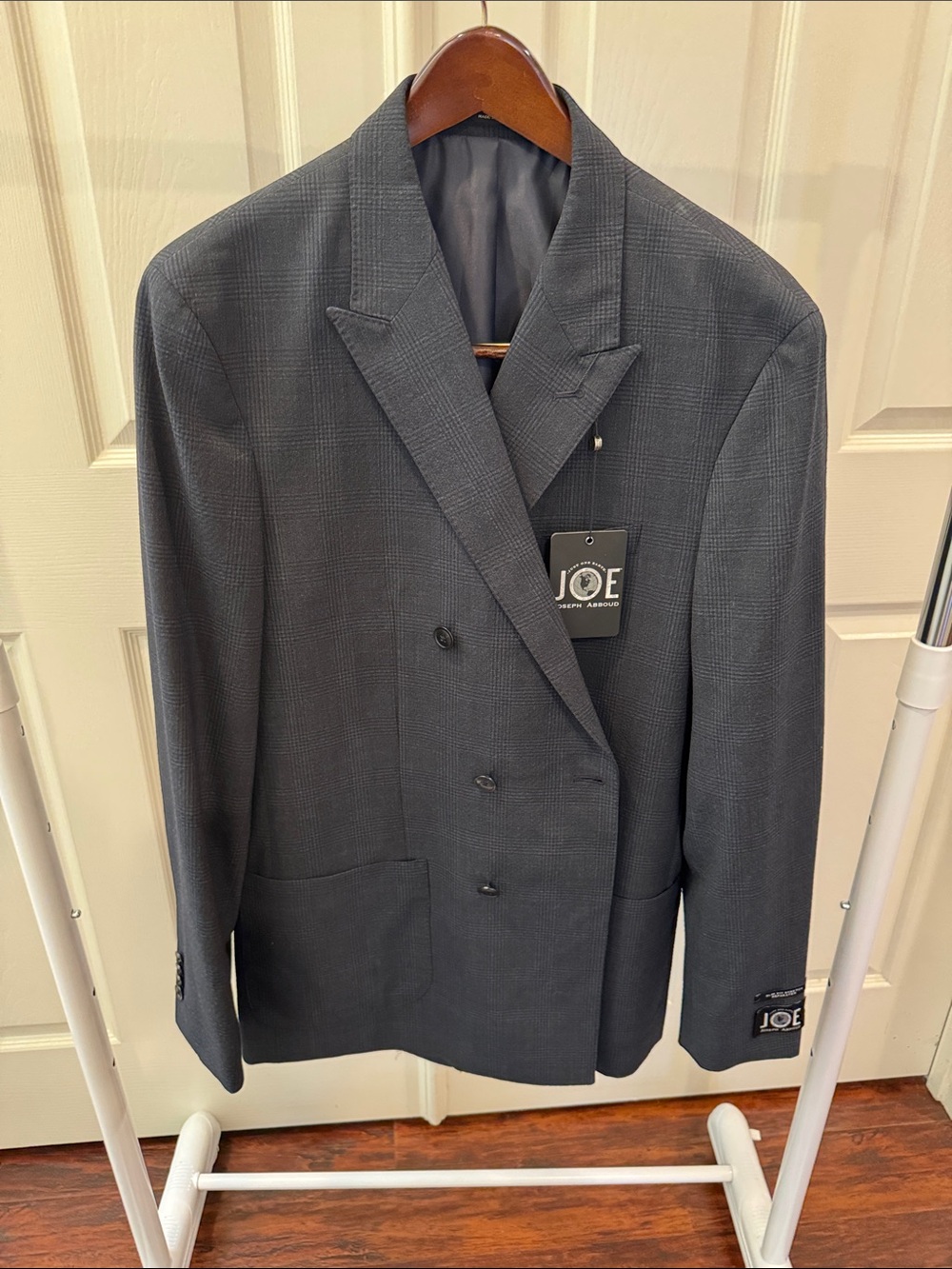 Joseph Abboud Double-Breasted Charcoal Gray Suit Jacket
